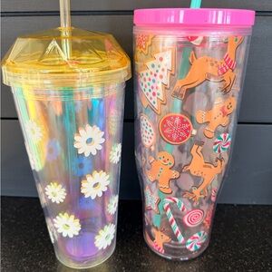 Colorful Floral and Holiday Tumbler Set